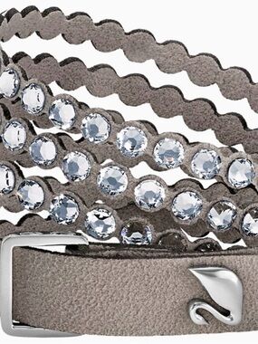 Swarovski Gray Crystal Suede Multi-Row Wrap Bracelet